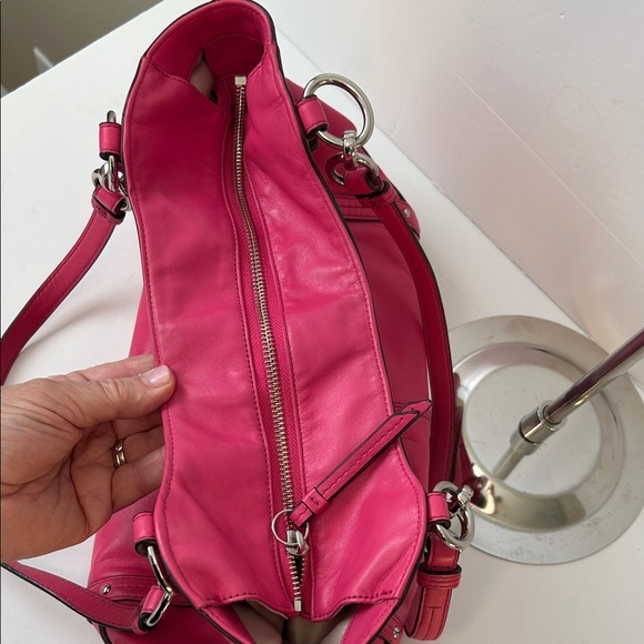 Coach Alexandra Fuchsia Leather Shoulder Bag Boho Resort Holiday Colourful - Picture 11 of 16